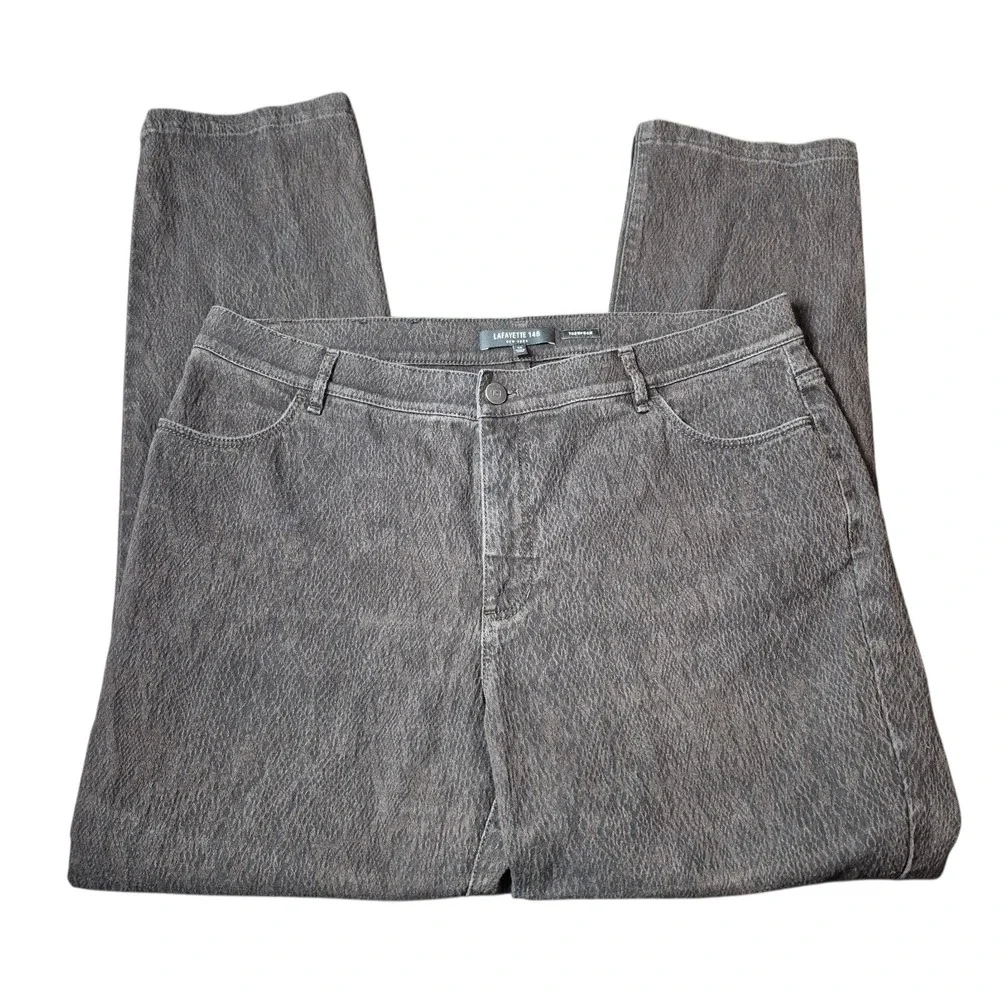 Lafayette 148 Women's Size‎ 14 Thompson Straight Leg Snake Texture Jeans